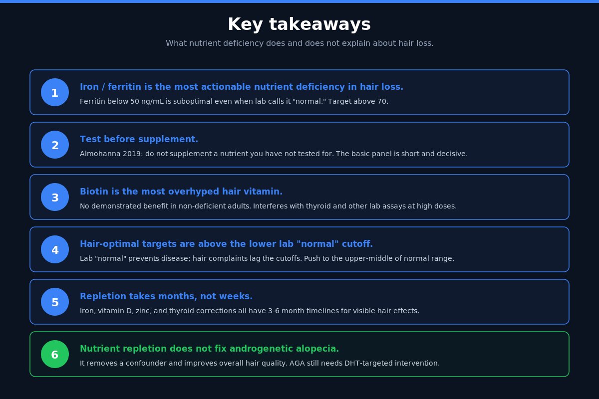 Key takeaways nutrient deficiency and hair loss