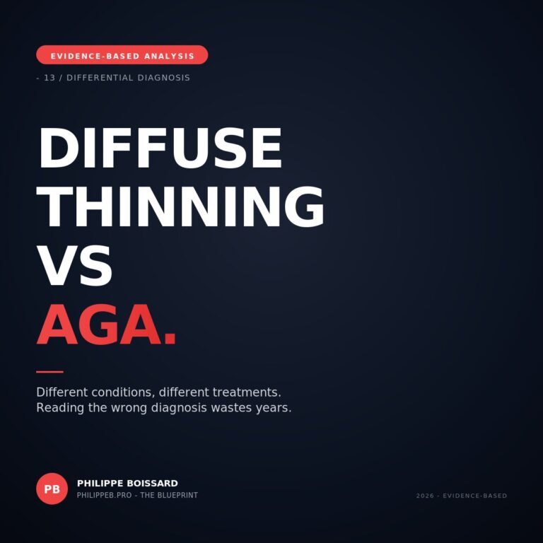 Diffuse thinning vs AGA - hero illustration showing two patterns