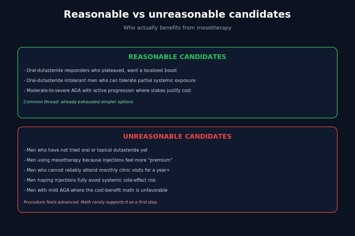 Dutasteride mesotherapy reasonable vs unreasonable candidates