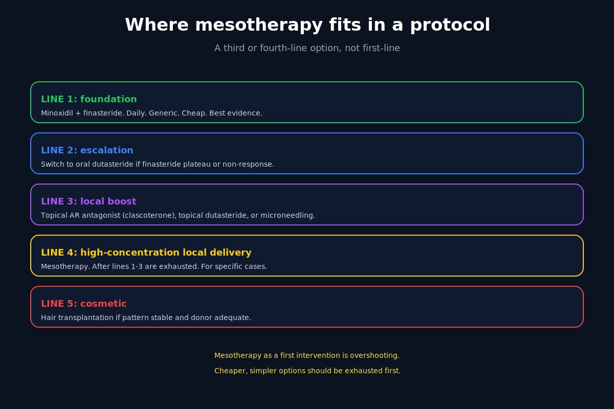 Where dutasteride mesotherapy fits in a hair loss protocol