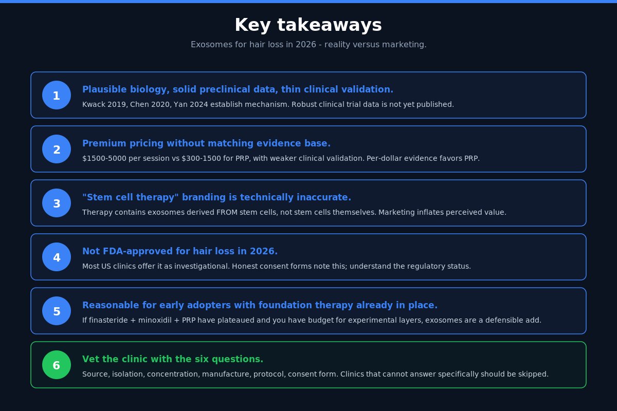 Exosomes hair loss key takeaways 2026