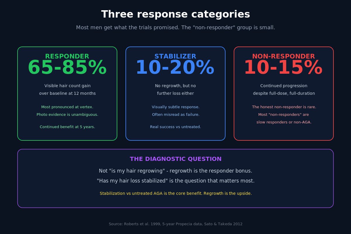 Finasteride three response categories - responder, stabilizer, non-responder