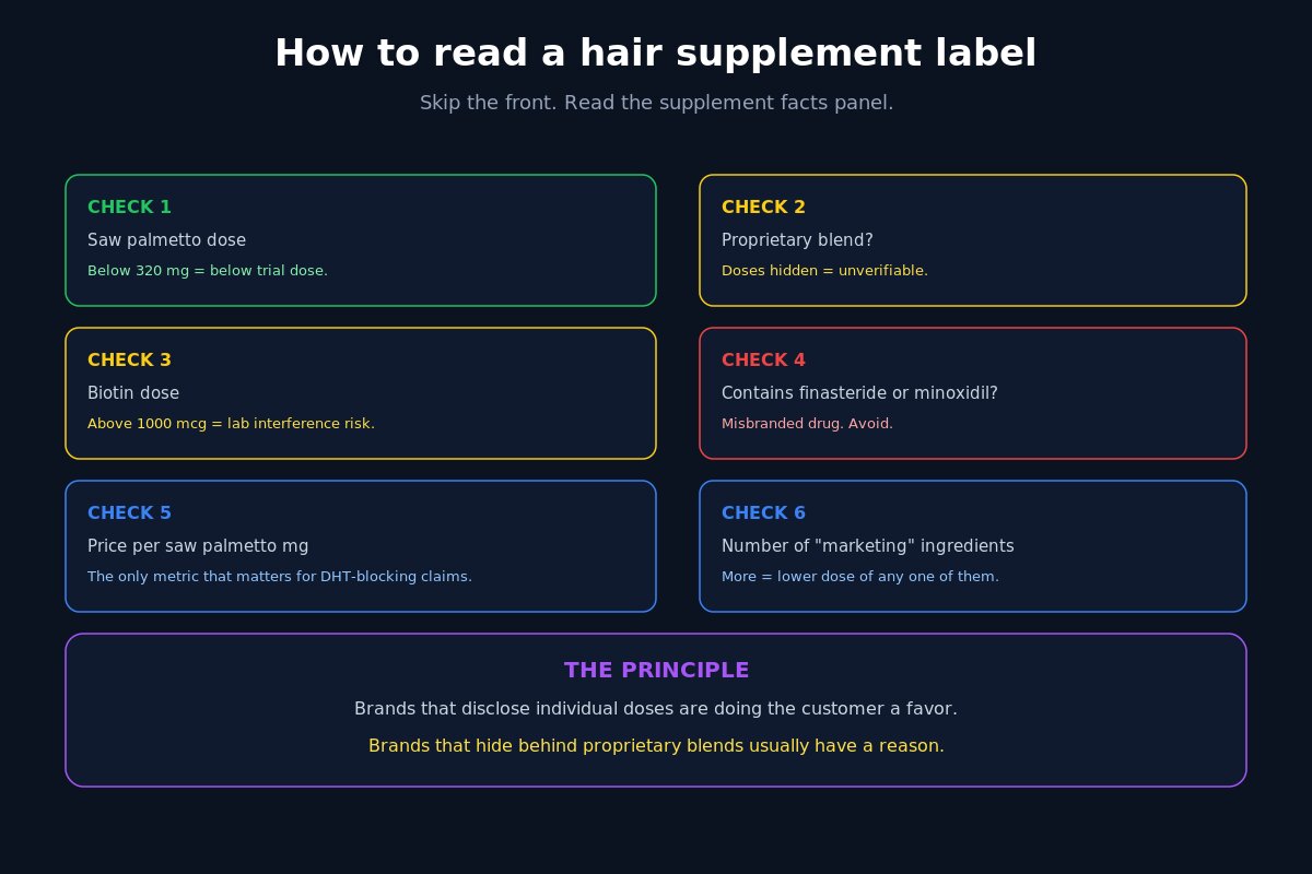 How to read a hair supplement label - six checks