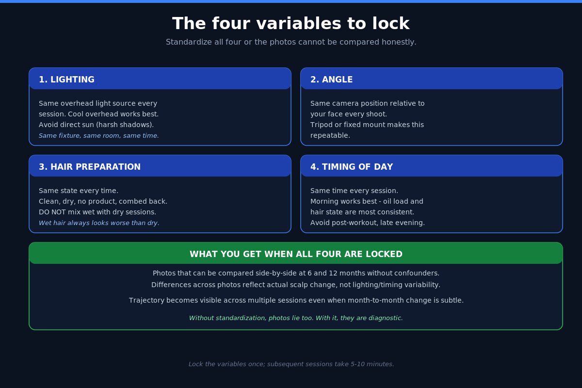 Photo protocol four variables - lighting angle hair state timing