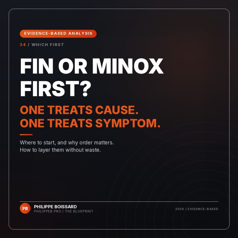 Finasteride vs Minoxidil: Which First - evidence-based hair loss analysis by Philippe Boissard, philippeb.pro