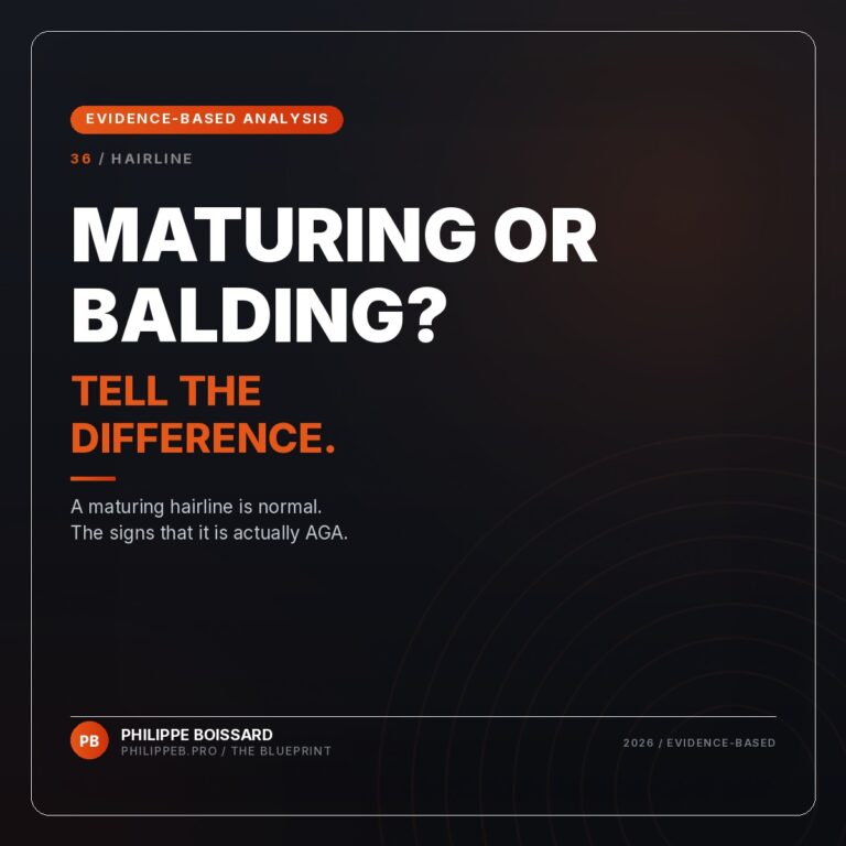 Hairline Maturation vs Balding - evidence-based hair loss analysis by Philippe Boissard, philippeb.pro