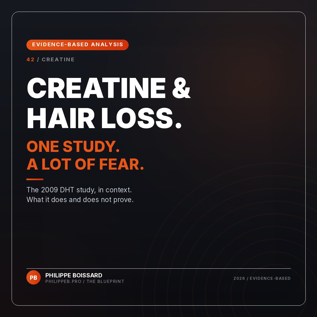 Does Creatine Cause Hair Loss - evidence-based hair loss analysis by Philippe Boissard, philippeb.pro