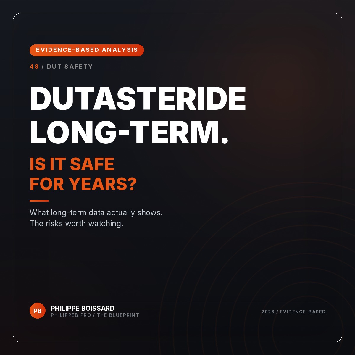 Dutasteride Long-Term Safety - evidence-based hair loss analysis by Philippe Boissard, philippeb.pro